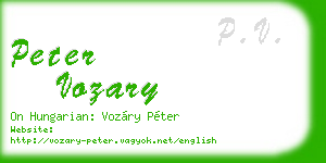 peter vozary business card