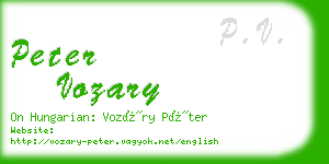 peter vozary business card